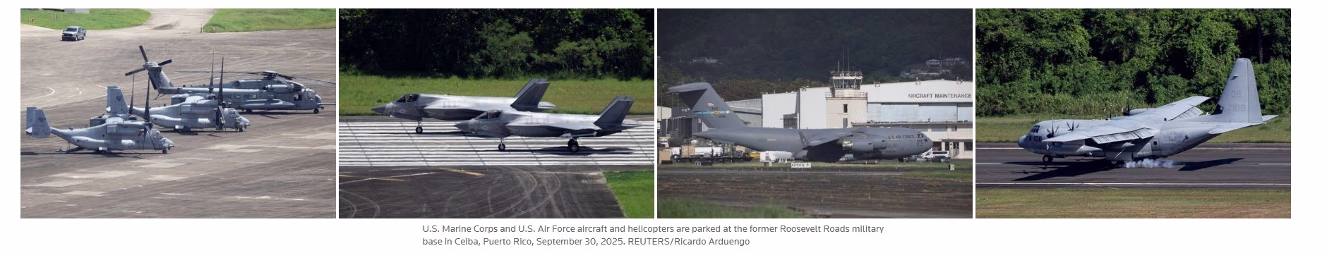 The U.S. intensifies military presence around Venezuela, suggests Trump's remarks.