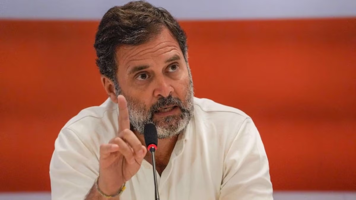 Rahul Gandhi addresses press conference on caste census (file photo)