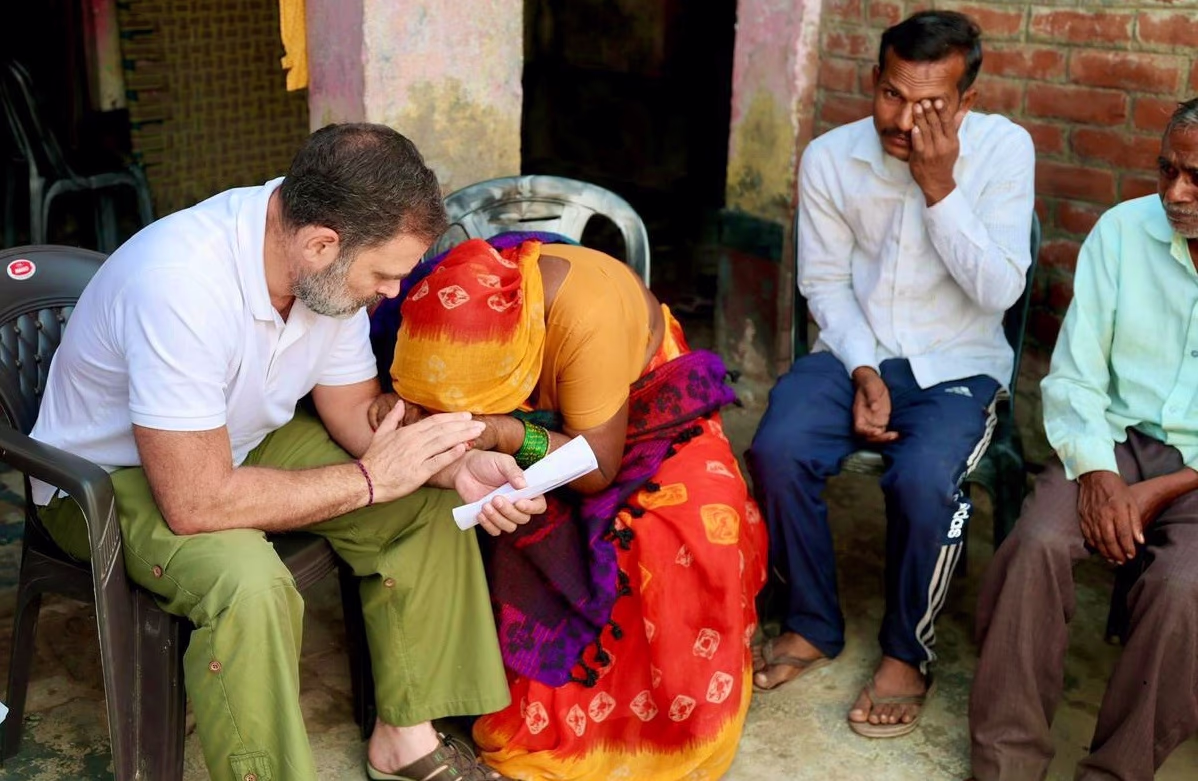 Rahul Gandhi reaches Fatehpur to meet Hariom Valmiki's family following the tragic mob lynching incident in Raebareli.