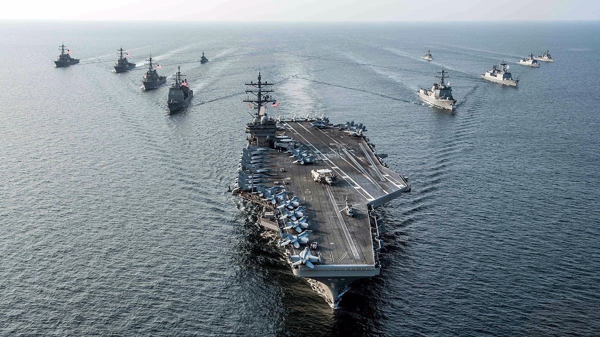 USS Abraham Lincoln with its entire carrier strike group. (File Photo: US Navy)
