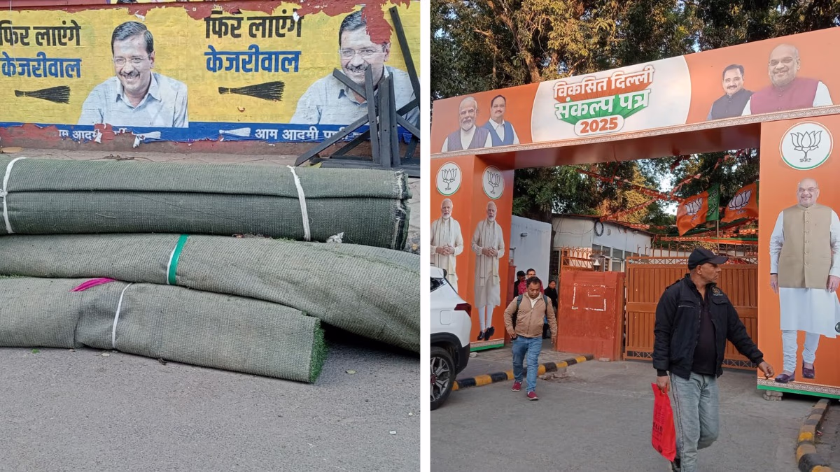 Energetic preparations at AAP and BJP offices