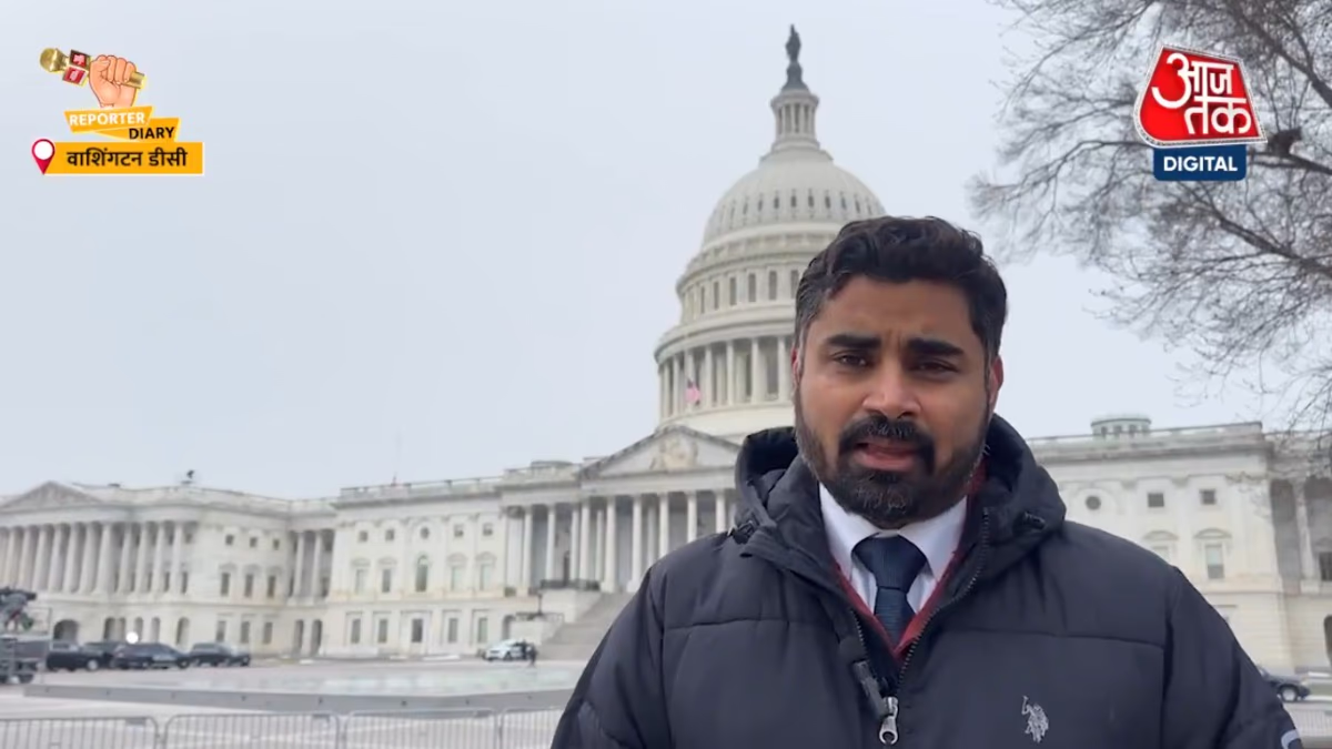 Rohit Sharma from Aaj Tak reporting live from outside the US Capitol Hill in Washington DC.
