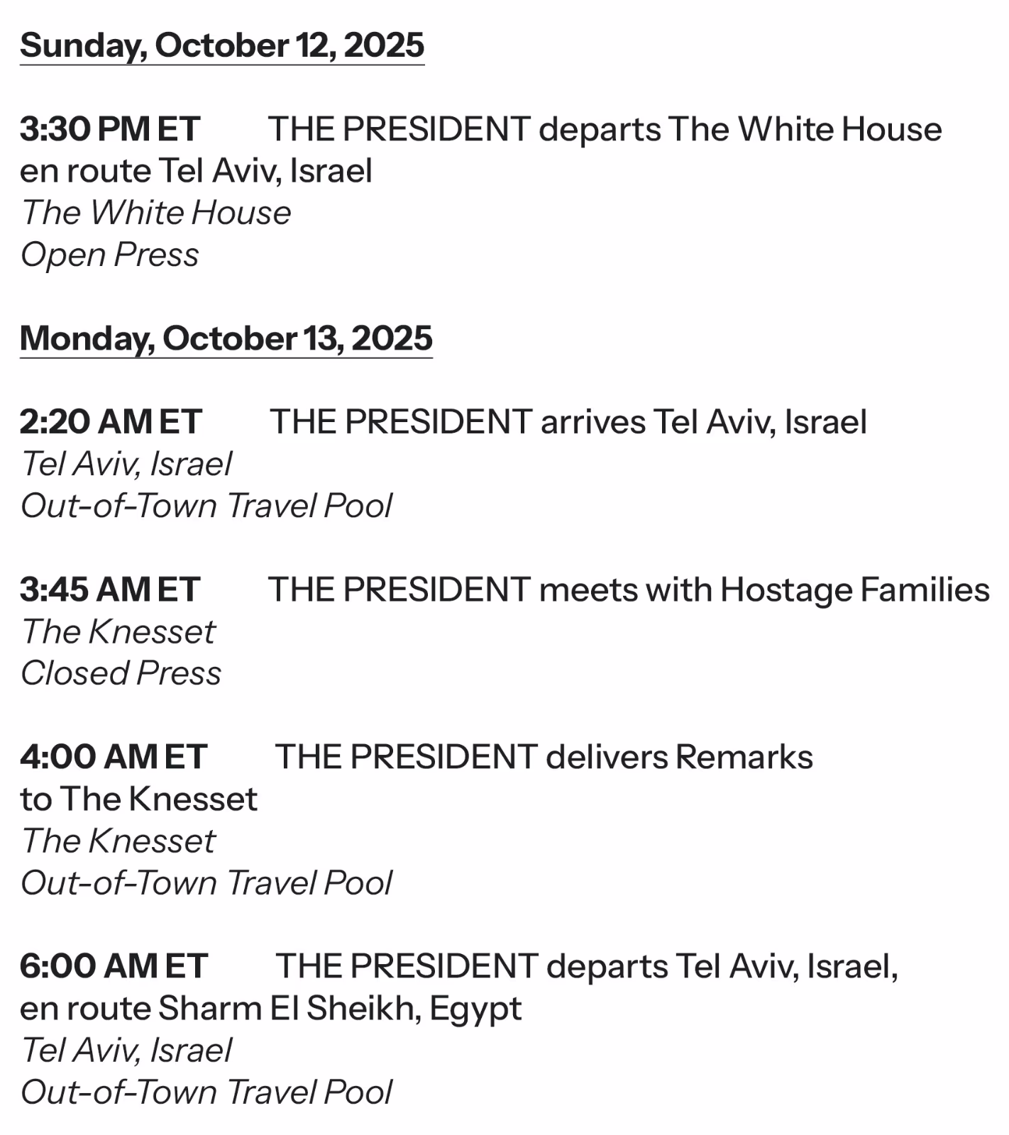 President Trump's schedule for his pivotal Middle East tour has been released. (File Photo)