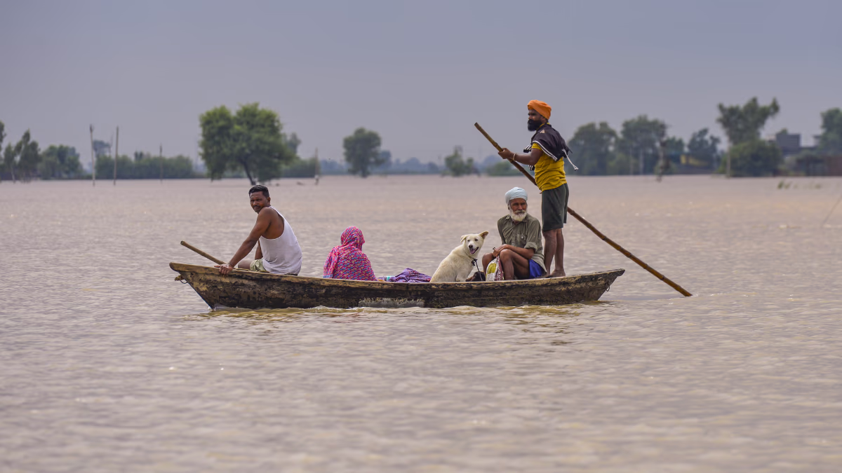 Flood risk rises with Sutlej River threatening Ludhiana. 15 villages face water encroachment. 43 deaths reported and 384,000 affected. 21,929 evacuated; 196 camps running non-stop.