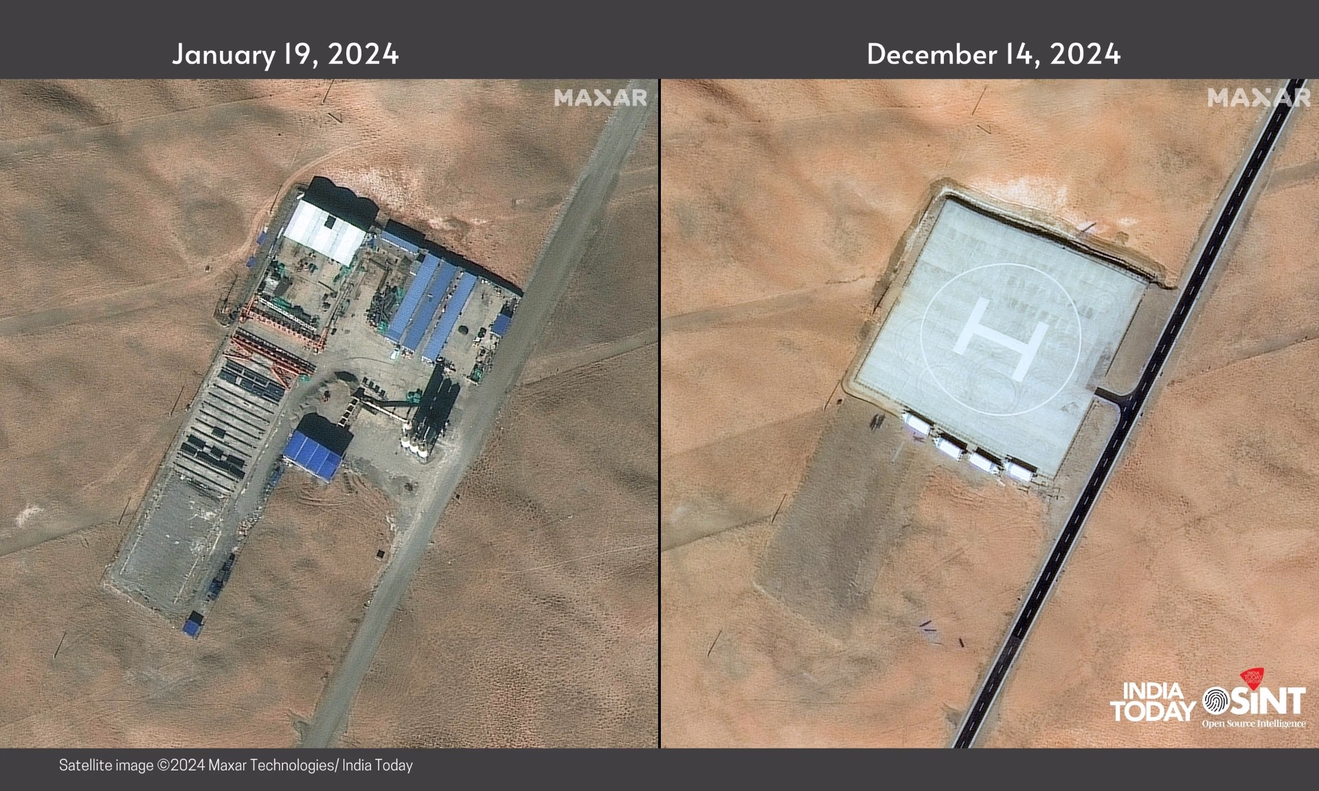 Satellite images by India Today/AajTak's OSINT team show troop withdrawal signs, but no clear indication from China about reducing tensions. China continues infrastructure construction for dual-use and military purposes in disputed areas near Pangong Lake's northern shore