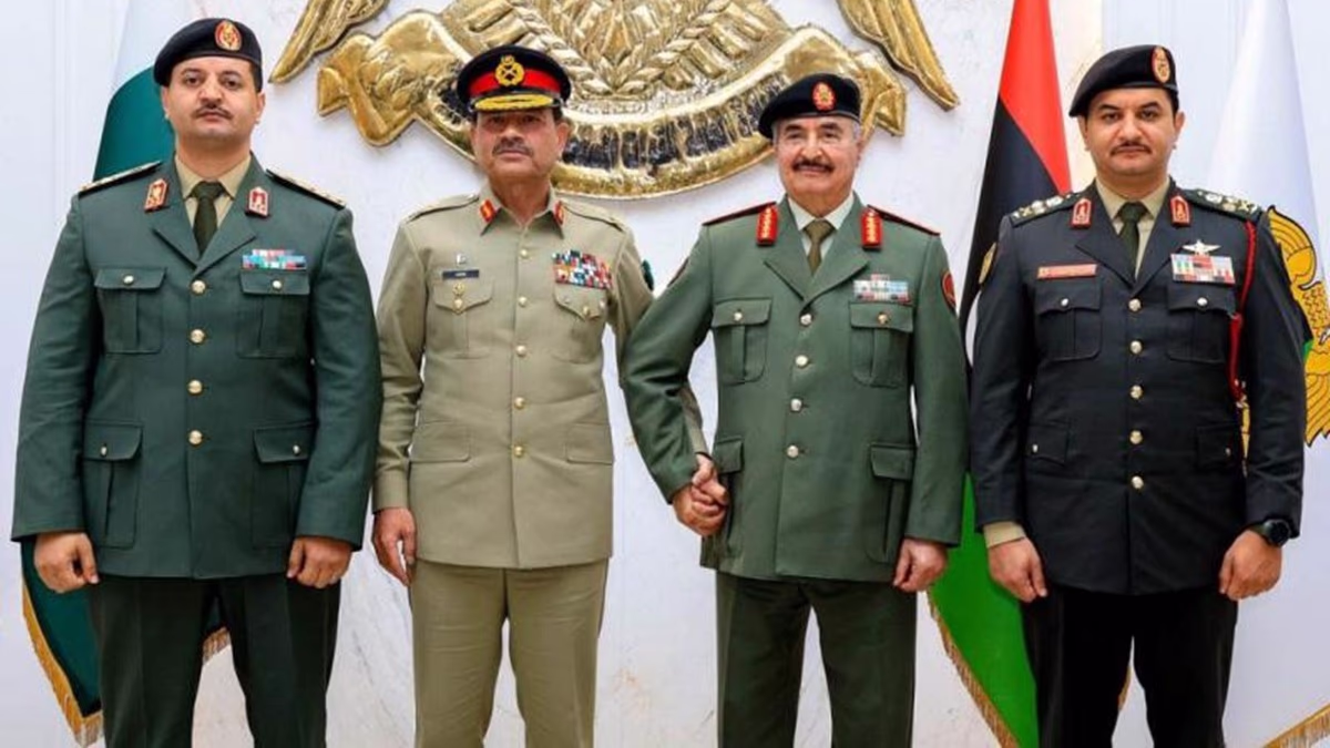 Asim Munir and Libyan Army Chief Khalifa Belqasim Haftar (second and third)- Photo: ITG
