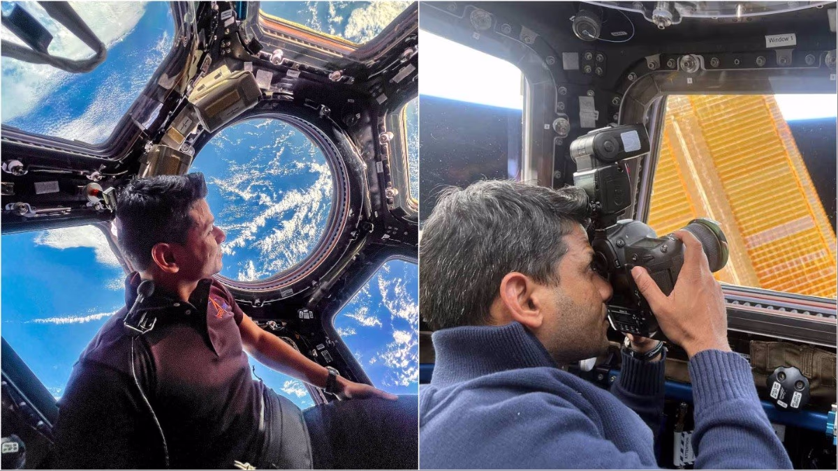 Shubhanshu Shukla capturing Earth's splendor from the space station. (Photo by axiom)