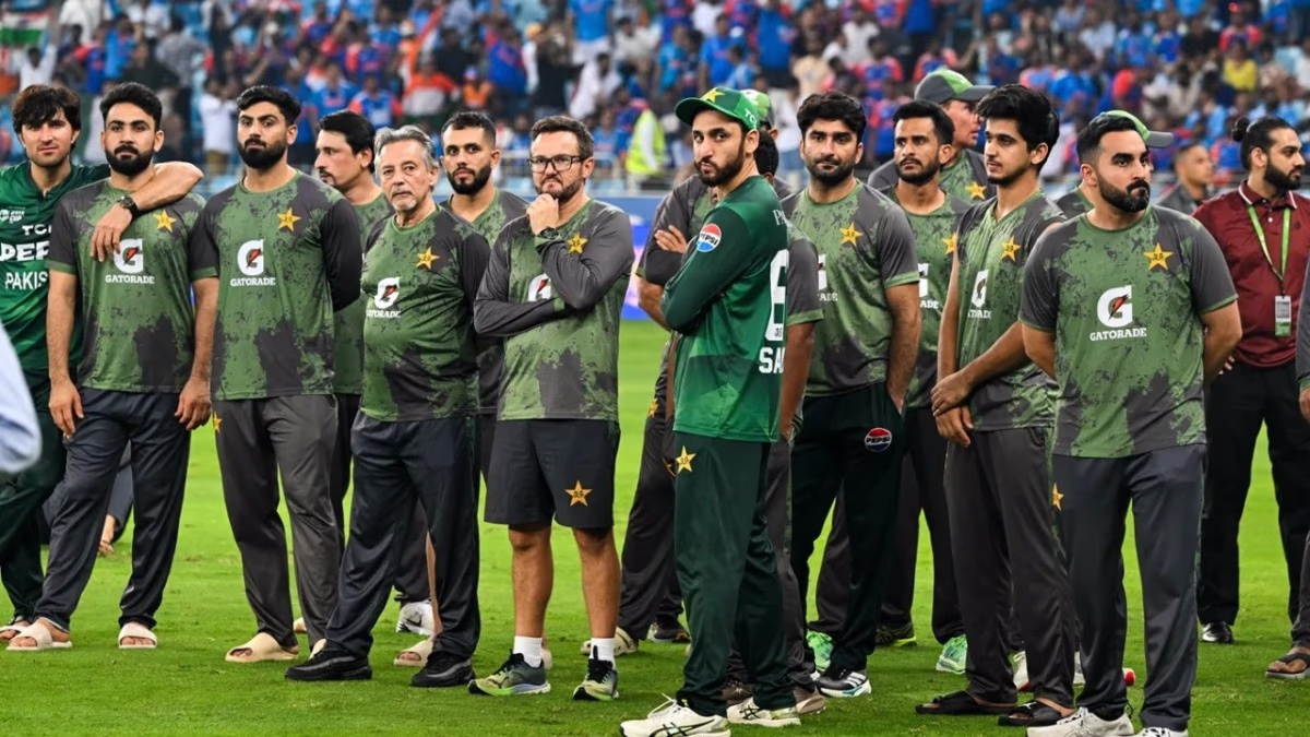 A scene from the match between India and Pakistan
