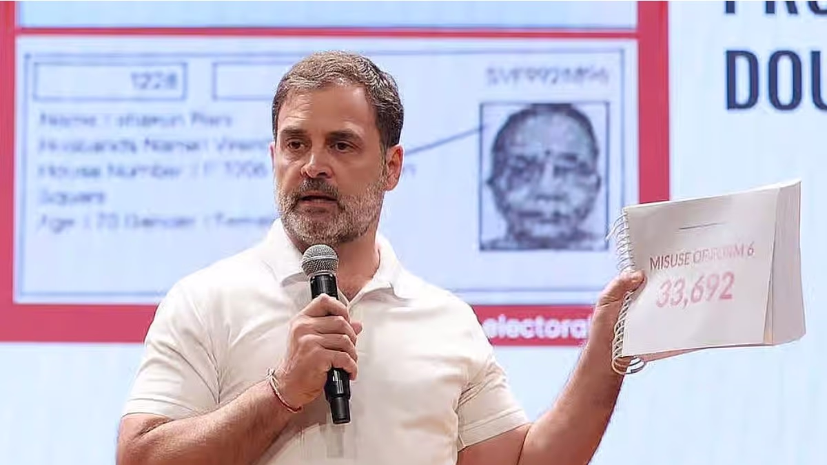 Rahul Gandhi highlighted that the election commission is aware its data might be exposed, prompting efforts to control and conceal it. (File Photo: PTI)
