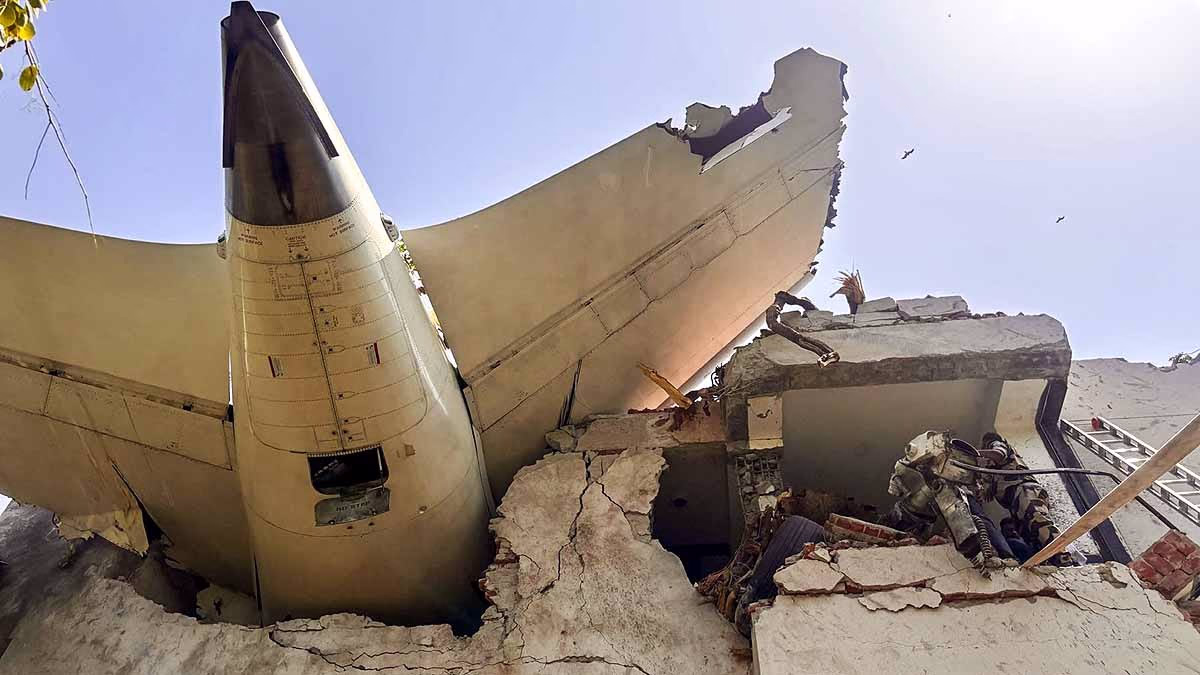 Air India plane crash at Ahmedabad's Medical College Hostel. (File Photo: PTI)