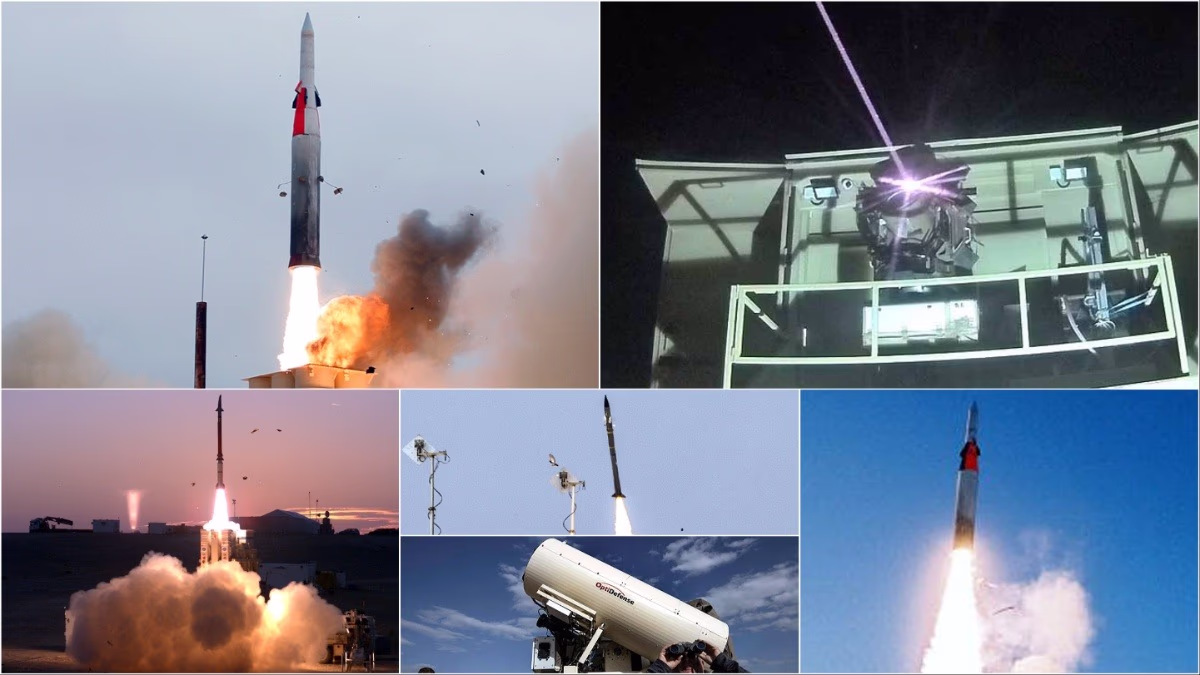 This is a combo image of Israel's six air defense systems.