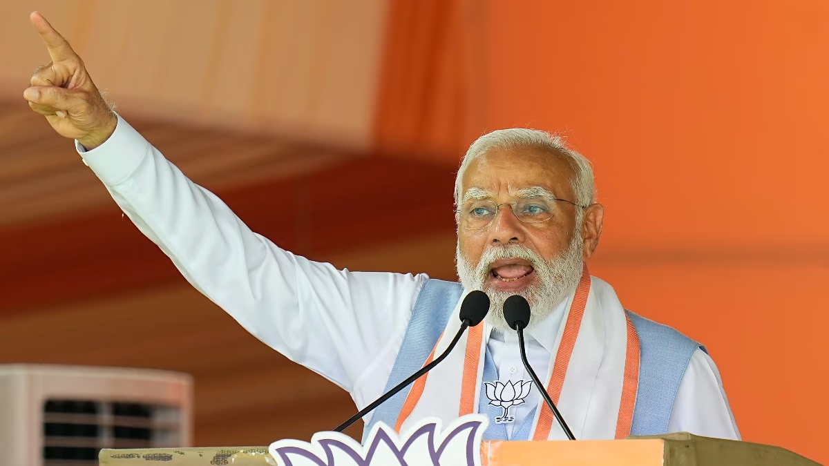PM Modi addressing the public rally (PTI Photo)