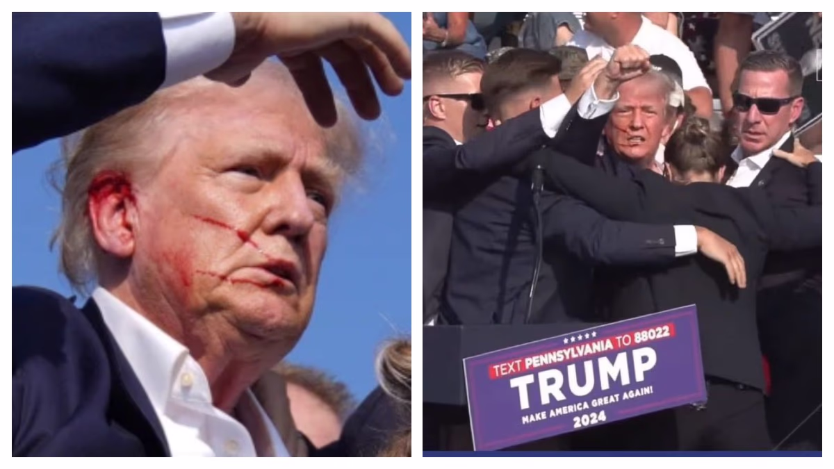 U.S. Secret Service agents escorting a protected Donald Trump to safety post-shooting incident. (Photo: Reuters)