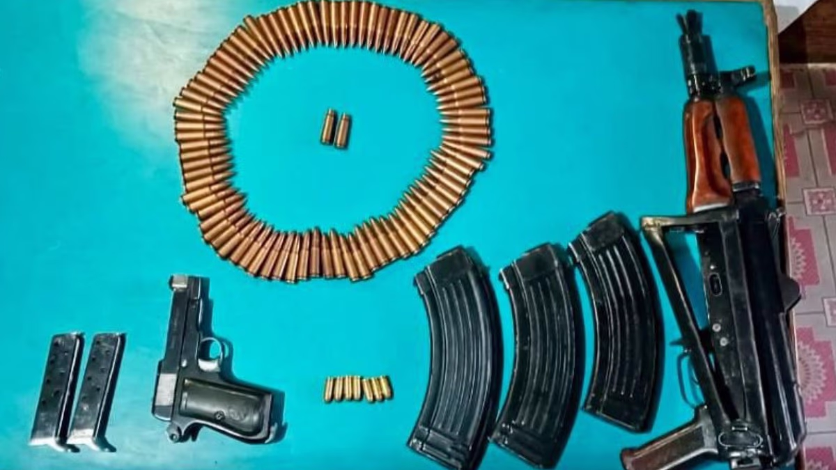 Weapons and explosives cache found with Al Falah University doctor (Photo: Arvind Ojha/ ITG)