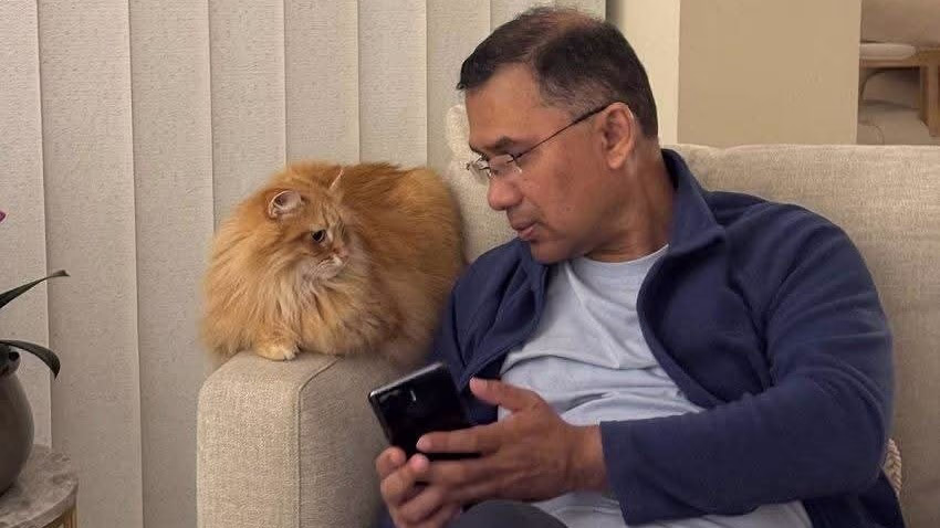 Tarique Rahman's intriguing Siberian cat, Jebu